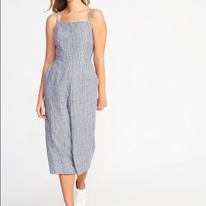 Striped linen jumpsuit